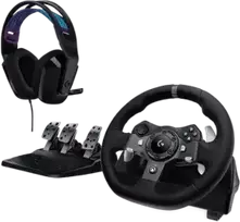 VAIRAS ŽAIDIMŲ LOGITECH G920+AUSINĖS G335 JUODOS