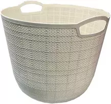 Besk Krepšelis plastikinis apvalus 33x26cm baltas