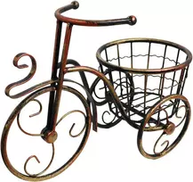 Besk Gėlių vazono laikiklis Dviratis metalinis 1-vietis 37x25cm, bronza