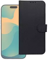 Oem Dėklas su klapku Xiaomi 17 PRO / 18 PRO 4Card RFID apsauga nuo vagystės tech fabric juoda