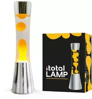 iTotal - Lavos lempa su sidabriniu pagrindu, permatomu skysčiu ir oranžiniu vašku - oranžinė - 40 cm (XL1771)