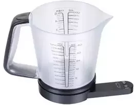 King Hoff Virtuvinės svarstyklės su 1,5 l matavimo indu, iki 5kg, 2 x 1,5 V AAA baterijos (nepridedamos), Kin