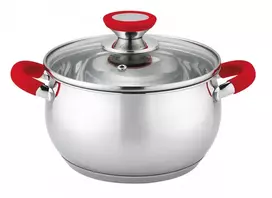 Oliver Voltz Puodas Voltz OV51210N20, 20 cm./3,5 l, raudonos rankenos, nerūdijantis plienas
