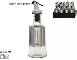 Aliejaus dozavimo butelis 190 ml su lašėjimo stabdžiu, 19 x 6,5 x 6,5 cm, KITCHEN&GO