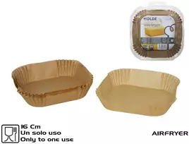 Karšto oro gruzdintuvės popierinė kepimo forma 16 cm (50 vnt.), 5 x 20 x 20 cm, KITCHEN&GO