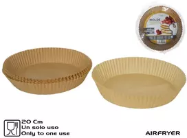 Karšto oro gruzdintuvės popierinė kepimo forma 20 cm (100 vnt.), 5 x 24 x 24 cm, KITCHEN&GO