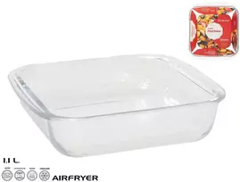 Kvadratinė stiklinė kepimo forma 20,5 x 18 x 5 cm, 1,1 l, MARINEX. Pagaminta Brazilijoje