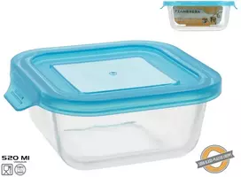 Kvadratinė stiklinė pietų dėžutė 520 ml, 5,5 x 15 x 13,7 cm, KITCHEN&GO