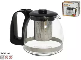 Stiklinis arbatinukas su filtru 700 ml, žolelių arbatai, 11 × 12,5 × 16 cm, KITCHEN&GO