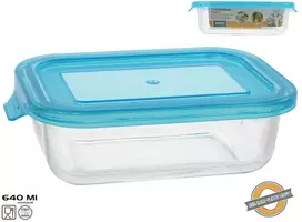 Stačiakampė stiklinė pietų dėžutė 640 ml, 5,5 x 19,5 x 13 cm, KITCHEN&GO