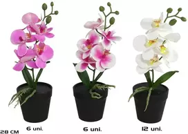 Dirbtinė orchidėja vazone 28 cm, asortimentas Real Touch, 13,5x10x28 cm, LITO