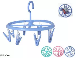 Gerimport Kabinama skalbinių džiovyklė su 8 segtukais 22 cm, 22x22x19 cm