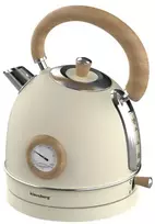 Klausberg Elektrinis virdulys su termometru, nerūdijantis plienas, kreminės spalvos su medžio įdaru, 1,8 l, 22