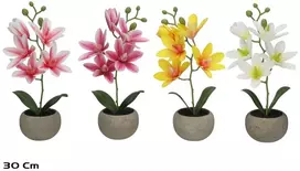 Dirbtinė magnolija vazone x3 – 32 cm, 8,5x13,5x30 cm, LITO