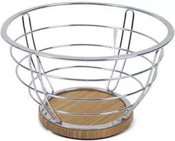 Vaisių krepšelis Kitchen&Go, mediena ir metalas 26 × 26 × 16 cm