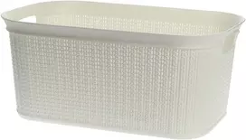 Plastikinis krepšys su mezgimo raštu, 27 l, 22764 W, baltas, 50,5 x 33,5 x 23,5, ALSEA