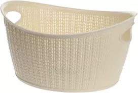 Plastikinis krepšys su mezgimo raštu, 9 l, 22814, kreminis, 35 x 28,5 x 18,5, ALSEA
