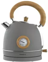 Klausberg Elektrinis virdulys su termometru, nerūdijančio plieno, pilkos spalvos su medžiu, 1,8 l, 2200 W, KB