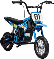 Vaikiškas elektrinis motociklas su 24 V 250 W varikliu ir galine pakaba, mėlynas ir juodas, 119 × 64 × 76,5 cm