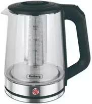 Elektrinis virdulys, 1500W, 2L, stiklinis, su filtru, 555R51230R, Rosberg