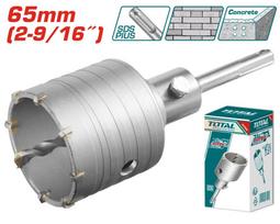 Mūro gręžimo karūna su kietmetaliu TOTAL, 65 mm, gylis 58 mm, SDS plus, adapt. 110 mm, grąžtas 8x110