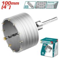 Mūro gręžimo karūna su kietmetaliu TOTAL, 100 mm, gylis 58 mm, SDS plus, adapt. 110 mm, grąžtas 8x11