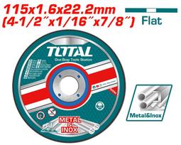 Abrazyvinis metalo pjovimo diskas TOTAL, 115x1,6x22 mm, TAC2211153