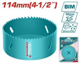 Gręžimo karūnėlė TOTAL, HSS M3 Bi-metal, 4-6 TPI, 114 mm, TAC4111412