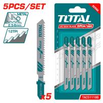 Siaurapjūklio pjūklelių rinkinys TOTAL, metalui, 50 mm, 5vnt., TAC51118B