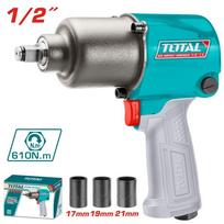 Smūginis veržliaraktis TOTAL, pneumatinis, 1/2", 7000 rpm, 610Nm, 142.5l/min, (angaliai 17, 19, 21 m