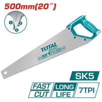 Pjūklas TOTAL, medžiui, trigubo galandinimo, SK5 plienas 7TPI, 500 mm, THT55206D