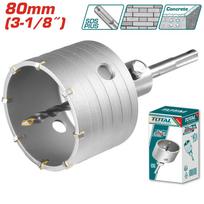 Mūro gręžimo karūna su kietmetaliu TOTAL, 80 mm, gylis 58 mm, SDS plus, adapt. 110 mm, grąžtas 8x110