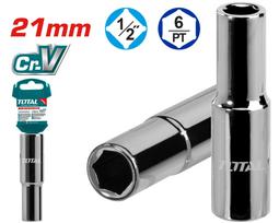 Šešiakampė prailginta galvutė TOTAL, 1/2", 50BV30, 21 mm, ilgis 76 mm, THTST12213L