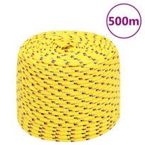 vidaXL Valties virvė, geltonos spalvos, 6mm, 500m, polipropilenas