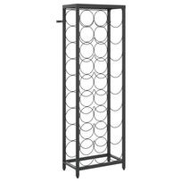 vidaXL Vyno laikiklis 27 buteliams, juodas, 34x18x100cm, kalta geležis