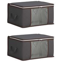 vidaXL Saugojimo dėžė su skaidriu šoniniu langu 2 vnt. 50 x 30 x 25 cm