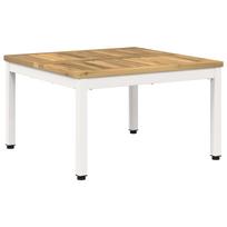 vidaXL Kavos staliukas Balta 60 x 60,5 x 36 cm Kietos akacijos mediena