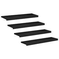 vidaXL Laiptų pakopos 4 vnt. 100 x 30 x 2 cm Juoda Kietas bukas medis