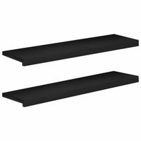 vidaXL Laiptų pakopos 2 vnt. 100 x 30 x 2 cm Juoda Kietas bukas medis