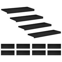 vidaXL Laiptų pakopos 12 vnt. 70 x 30 x 2 cm Juoda Kietas bukas medis