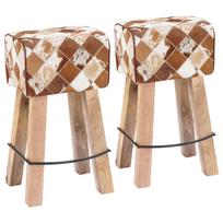 vidaXL Baro kėdė 2 vnt. Rudas skiautinys 44 x 33 x 74 cm Tikra oda
