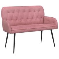 vidaXL Dvivietė sofa su metalinėmis kojelėmis 2 vietos Rožinė Aksomas