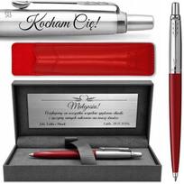 Parker Jotter 60 Raudonasis rašiklis su dėklu ir graviravimu