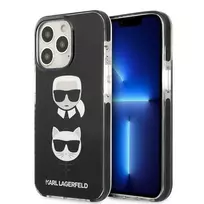 Karl Lagerfeld KLHCP13XTPE2TK Kietasis dėklas, skirtas Apple iPhone 13 Pro Max 6,7 inch juodas Karl & Choupette Head