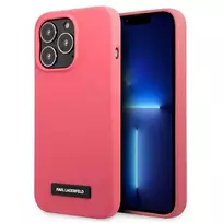 Karl Lagerfeld Silicone Plaque Hard Case, skirta iPhone 13 Pro / 13 6,1 inch - Fuchsia
