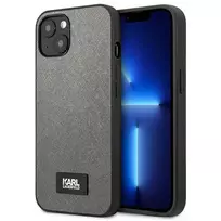 Karl Lagerfeld Saffiano Plaque Hard Case, skirta Apple iPhone 13 Mini 5.4 colio - sidabrinė