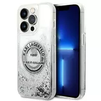 Karl Lagerfeld KLHCP14XLCRSGRS Liquid Glitter Hard Case, Apple iPhone 14 Pro Max 6,7 inch sidabrinis