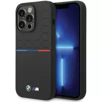 BMW Silicone Pattern Case, skirta Apple iPhone 15 Pro 6,1 colio, juoda