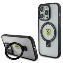 Ferrari FEHMP15LUSCAH iPhone 15 Pro 6,1 inch Skaidrus Kietas Dėklas su Žiediniu Stovu, MagSafe Suderinamas, 2023 Kolekcija