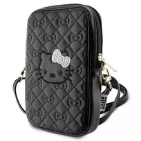 Hello Kitty Quilted Bows Strap – kryžminė telefono rankinė (juoda)